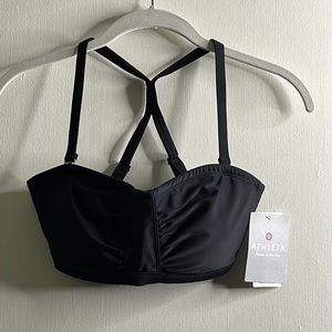 Athleta NWT Waterfall Bandeau Black Swim Top 32D/DD